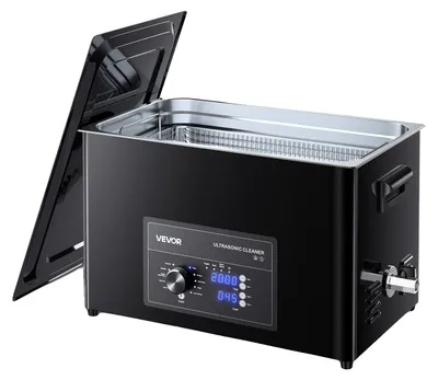Image de Nettoyeur à ultrasons VEVOR Nettoyeur à ultrasons professionnel avecpar bouton rotatif 30 L, appareil de nettoyage avec panier & boule de nettoyage, appareil à ultrasons pour montres rasoirs bijoux pièces de monnaie