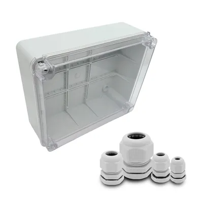 Produktbild von ARLI SET: Abzweigdose IP67 Sichttür Aufputz 250 x 200 x 90 mm + 40x Kabelverschraubung M12 / M16 / M20 /  M25 Set