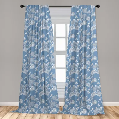 Immagine prodotto di Abakuhaus, tende per finestre, motivo floreale da giardino, set di 2 pannelli, 150 x 225 cm