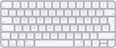 Obrázek produktu pro Apple MXCK3MG/A, Mini, Kabelový a bezdrátový, USB + Bluetooth, QWERTZ, Stříbrná, Bílá
