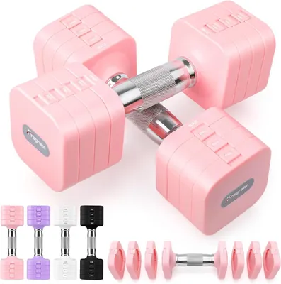 Produktbild von Verstellbare Kurzhantelset, 5 kg x 2, Handgewichte für Fitness und Training