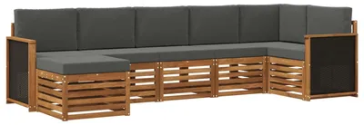 Produktbild von vidaXL Outdoor-Sofagarnitur 6 stk. Natur und Anthrazit