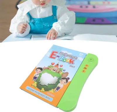 Image de Livre audio interactif cambodgien-anglais-chinois, jouet éducatif électronique, jaune