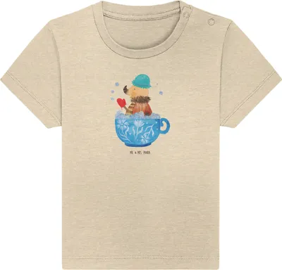 Produktbild von Mr. & Mrs. Panda Babyshirt Nachtfalter Schaumbad 6. - 12. Monat - Natural Raw - Geschenk, Lustige Sprüche,  T-Shirt, Baden, Baumwolle Baby Shirt, Oberteil, Badezimmer