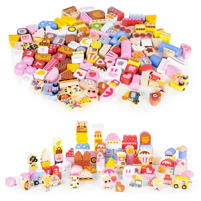 Produktbild von Lernspielzeug aus Holzklötzen - Candy City 116-tlg.