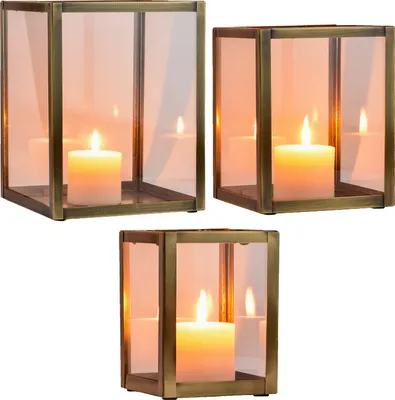Zdjęcie produktu dla Estetyczny zestaw 3 lampionów na świeczki Souma w stylu deco