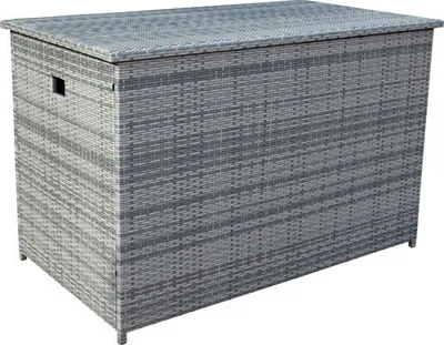 Produktbild von Aufbewahrungsbox GARDEN PLACE Harper 1201 l inkl. Gasdruckfedern 132 x 74 x 84,5 cm hellgrau