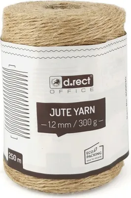 Image de D.RECT 250m de corde de jute naturelle marron Corde de jute | Ficelle d'emballage ruban cadeau corde de bricolage corde de décoration | 1,2mm d'épaisseur | Pour : Emballage, DIY Artisanat d'art, Art floral, Décoration