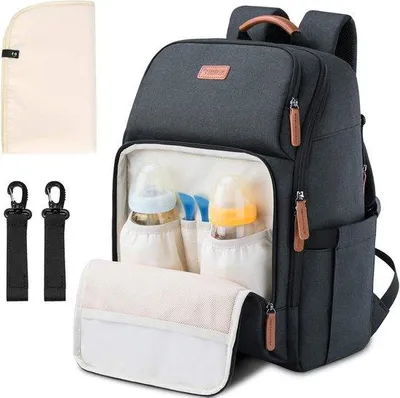 Produktbild von Wasserdichte Kinderwagen-Liege für großes Gepäck, schwarz, mit Kissen und Gurten.