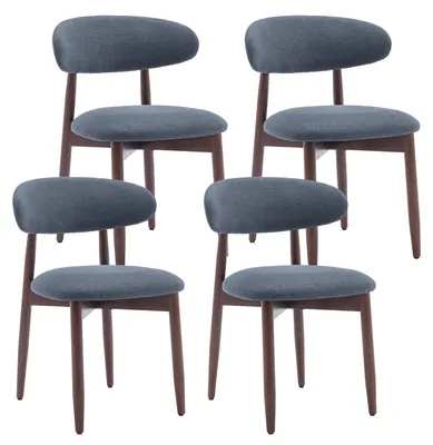 Zdjęcie produktu dla Zestaw 4 krzeseł do jadalni COLAMY – solidne i eleganckie, utrzymane w minimalistycznym stylu skandynawskim, idealne do jadalni i kuchni, kolor niebieski