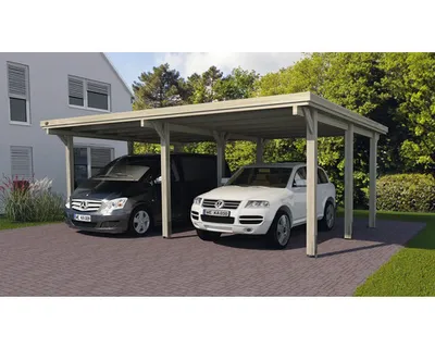 Produktbild von Doppelcarport weka 618 Gr. 1 Trapezdach 576 x 398 cm kesseldruckimprägniert