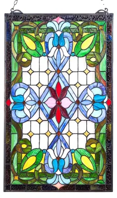 Zdjęcie produktu dla Panel Witrażowy Vevor 731X433 Mm Wiszący Szklany Z Łańcuszkiem Solidny