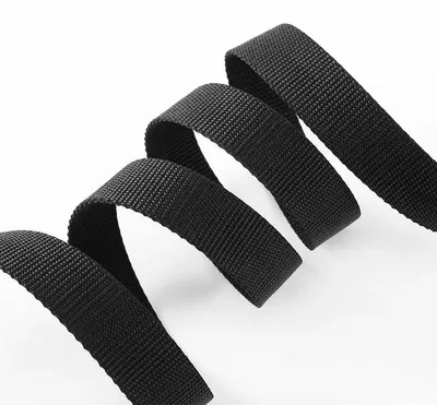 Produktbild von Nylon-Gurtband - Gewebtes Sicherheitsband - 25 mm breit - 10-m-Rolle - Polyester/Nylon - Hochfest - Schwarz