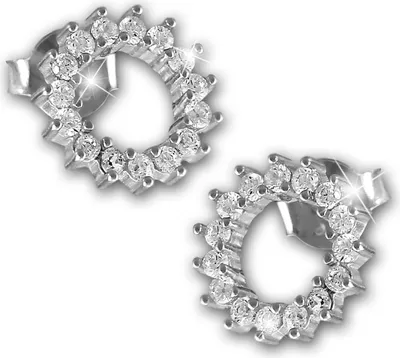 Produktbild von SilberDream weiß Ohrringe Sonnenkranz Zirkonia 925 Silber Ohrstecker GSO473W
