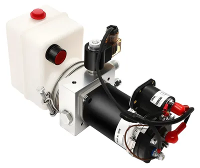 Immagine prodotto di Pompa idraulica - Gruppo idraulico a 12 V DC - 800 W - Azione singola - Adatta per camion e rimorchi basculanti - Colori: nero e argento