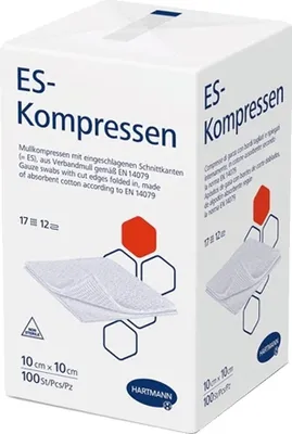 Image de ES Compresses 10x10cm non stériles 8 plis (100 pcs)