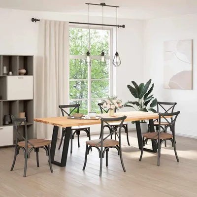 Produktbild von U-förmige Esstischbeine im 2er Set in Schwarz 50x(72-73) cm - Metalltischbeine für DIY Esstische und Schreibtische - Robustes Tischgestell aus pulverbeschichtetem Stahl