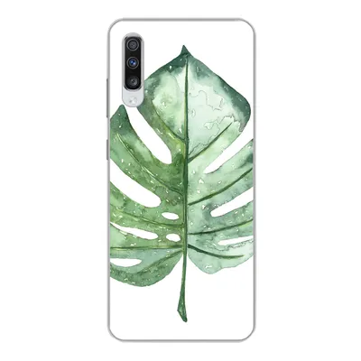 Produktbild von MuchoWow® Handyhülle Schutzhülle Hülle für Samsung Galaxy A70 Aquarell - Monstera - Blatt Silikon Softcase Handy Hülle - Schutzhaube