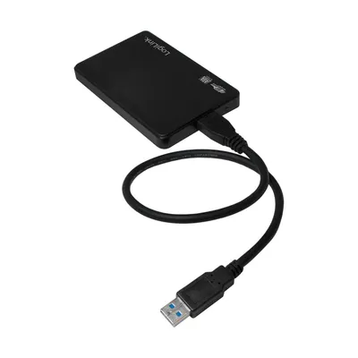 Produktbild von LogiLink UA0256, HDD-Gehäuse, 2.5", SATA, Serial ATA II, Serial ATA III, 5 Gbit/s, USB Anschluss, Schwarz