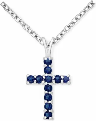 Produktbild von Strieborný prívesok Cross MODRÝ