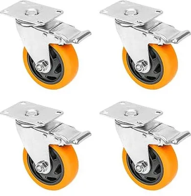 Produktbild von Famanu Transportrollen 100 mm - Gummibereifung, 360° drehbar