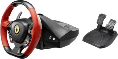Obrázek produktu pro Thrustmaster Ferrari 458 Spider, Volant + Pedály, Xbox One, Směrový kříž, Kabel, USB, Černá, Červená