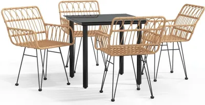 Produktbild von vidaXL 5-tlg. Garten-Essgruppe Poly Rattan