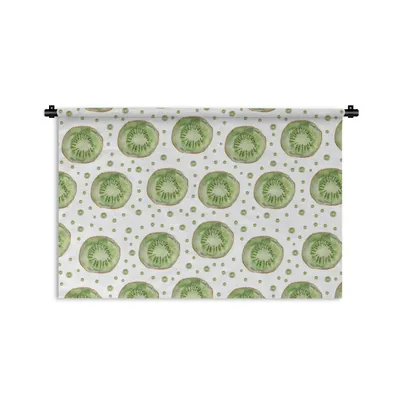 Produktbild von MuchoWow® Wandteppich Wandbehang Kiwi - Grün - Muster 90x60 cm Tapisserie Dekoration Wandtuch - Wandskulpturen - Bildteppich