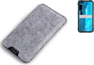 Produktbild von K-S-Trade Filz Handyhülle kompatibel mit Cubot KingKong 7 Schutzhülle Filztasche Filz Tasche Case Sleeve Handy Hülle Filzhülle grau