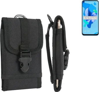 Produktbild von K-S-Trade Holster Handy Hülle kompatibel mit Huawei P20 Lite 2019 Holster Handytasche Gürtel Tasche Schutz Hülle Robust Outdoor schwarz