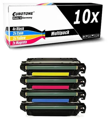 Eurotone 10x Tonerkartusche kompatibel mit HP CE250X + CE253A XXL Set aus 10 – Produktansicht 1