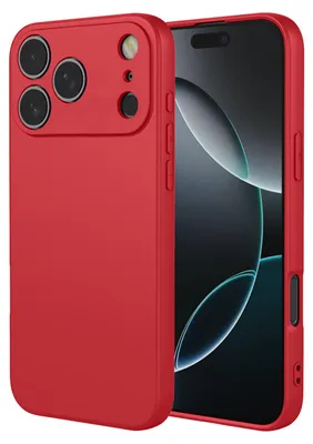 Productafbeelding van MobyDefend Hoesje - Geschikt voor iPhone 18 Pro Max  -  Matte Siliconen Backcover - Framboosrood