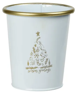 Produktbild von Metalleimer für Weihnachten, weiß, 10 x 11 cm