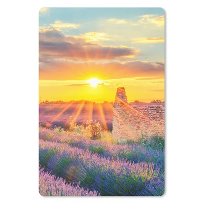 Produktbild von MuchoWow® Mauspad Mousepad Lavendel - Sonnenuntergang - Ruine - Lila 18x27 cm - Mousepads - Maus Mat - Pad - Mausunterlage