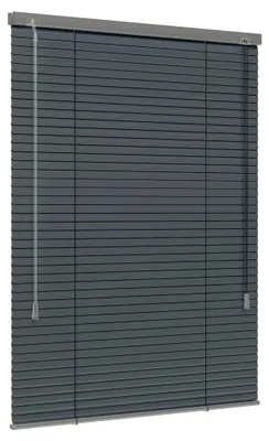 Produktbild von JALOUSIESCOUT LightLess Aluminium-Jalousie, 25 mm, verdunkelnd, 40 x 220 cm, dunkelgrau matt ohne Bohren, für Fenster & Türen, blackout, Energieeffizient & schallreduzierend, Blicken und Blendlicht