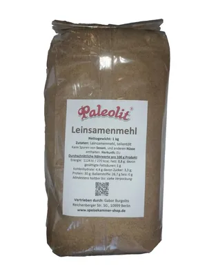 Produktbild von Paleolit Leinsamenmehl 1 kg teilentölt Leinmehl / glutenfrei / vegan  /Mehlersatz  / proteinreich