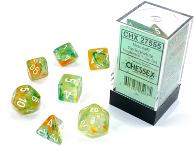 Produktbild von Chessex - Nebula - 7 Die-Set - Spring/White