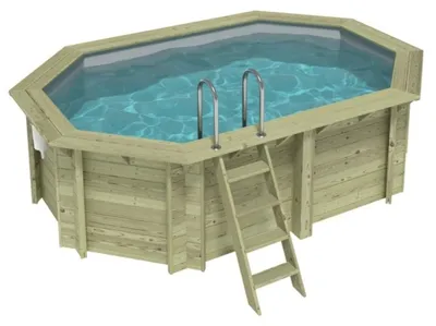 Immagine prodotto di Piscina in legno NEMO 4.3 x 3 - H.1.18 m, grigio, con supporti da cementare