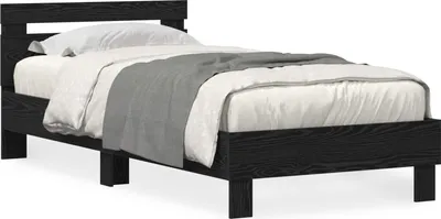 Obrázek produktu pro vidaXL Rám postele černý dubový vzhled 90 x 190 cm materiál na bázi dřeva