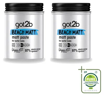 Produktbild von 2 x got2b Beach Matt Stylingpaste - Matte Finish - 100 ml - Großpackung - 2 Stücke