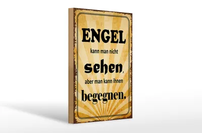 Produktbild von Holzschild Spruch 20x30cm Engel kann man nicht sehen