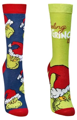 Produktbild von Grinch Weihnachtssocken Uni 2er Pack, Farbe:Grün, Größe Socken:36-40
