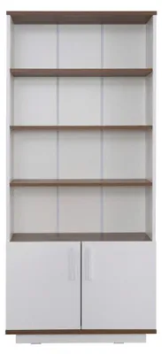 Immagine prodotto di Libreria bianca, elegante, bassa, in legno, mobile moderno per il soggiorno