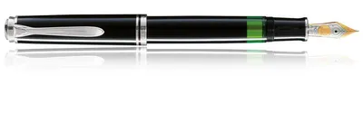 Produktbild von Pelikan Füllhalter Souverän M405  Sw-Silber 14-K/585 M in Faltschachtel