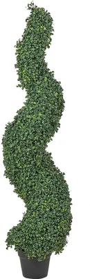 Produktbild von BELIANI Künstliche Topfpflanze Spiralbaum grün Kunststoff Blätter Material Metall Konstruktion 120 cm Dekoration für Innen und den Außenbereich Gartenaccessoire