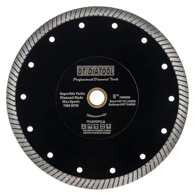 Immagine prodotto di Disco diamantato da 200 mm, super sottile, con segmenti turbinadosi, ideale per tagliare Vetroceramica, granito, marmo e materiali compositi