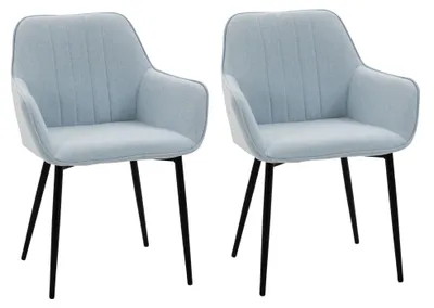 Zdjęcie produktu dla Krzesła do jadalni - Zestaw krzeseł do jadalni - Krzesła do siedzenia przy stole - Krzesło obite tkaniną - Ergonomiczne oparcie
