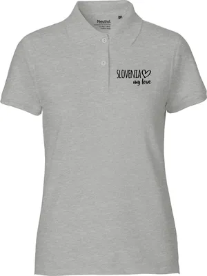 Produktbild von Huuraa Damen Polo Shirt Slovenia my love XL Sport Grey Bio Baumwolle Fairtrade Poloshirt Geschenkidee