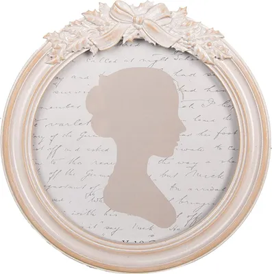 Image de Clayre & Eef Cadre photo Ø 13 cm Beige Plastique
