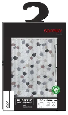 Obrázek produktu pro Spirella 7610583144294, Vzorovaný, Prsten, Polyetylen-vinyl acetát (PEVA), Hnědá, 2000 mm, 1800 mm